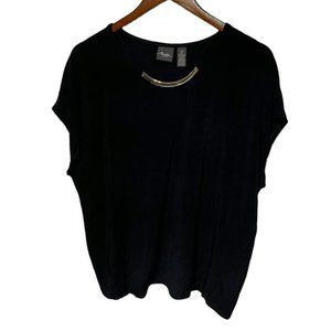 Women's Chico's Travelers Black Top Size 2 (Large)